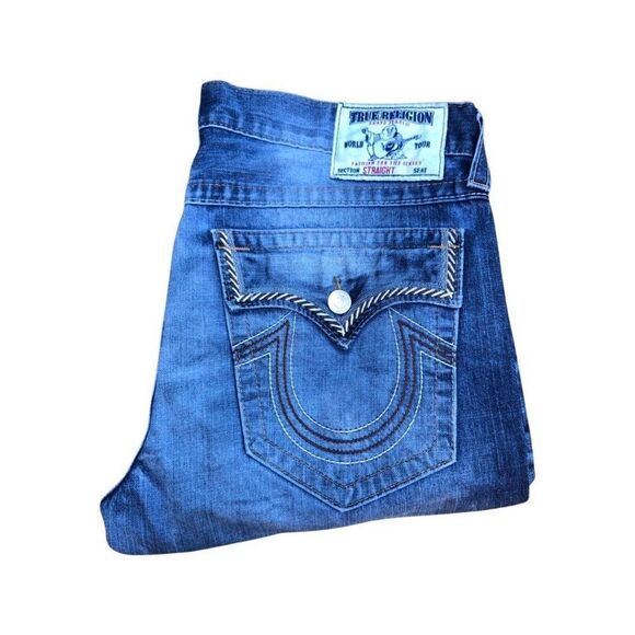 TRUE Religion Jeans Size 36 STRAIGHT Blue - Picture 8 of 10
